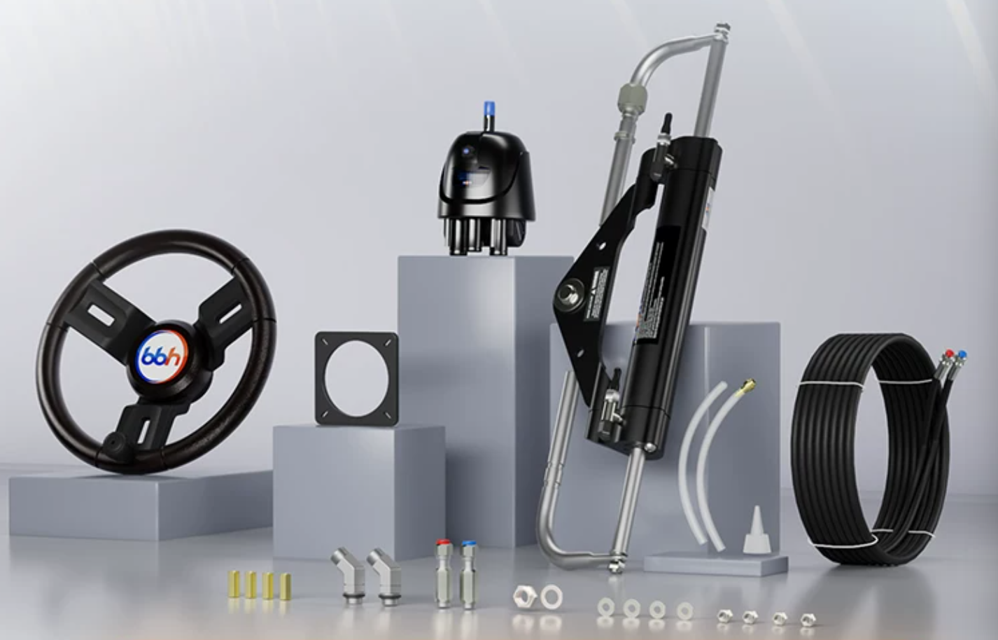BBH Hydraulic Steering System — Helm Pump & Cylinder Kit (90HP–300HP)